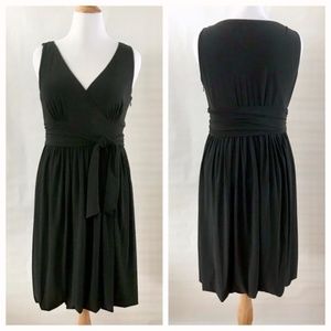 Ann Taylor Loft Black Sleeveless Surplus Cross Front Dress
